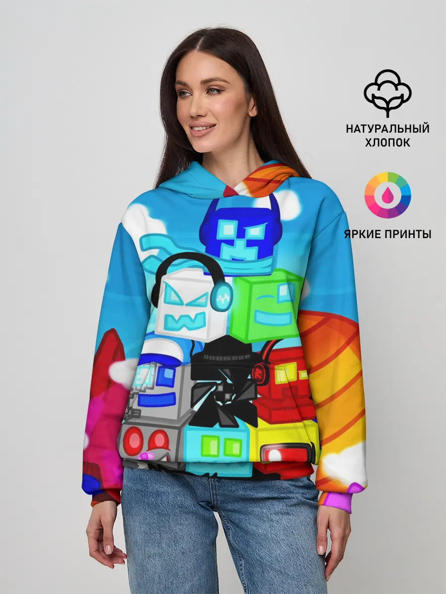 Женское худи / GEOMETRY DASH / ГЕОМЕТРИ ДАШ