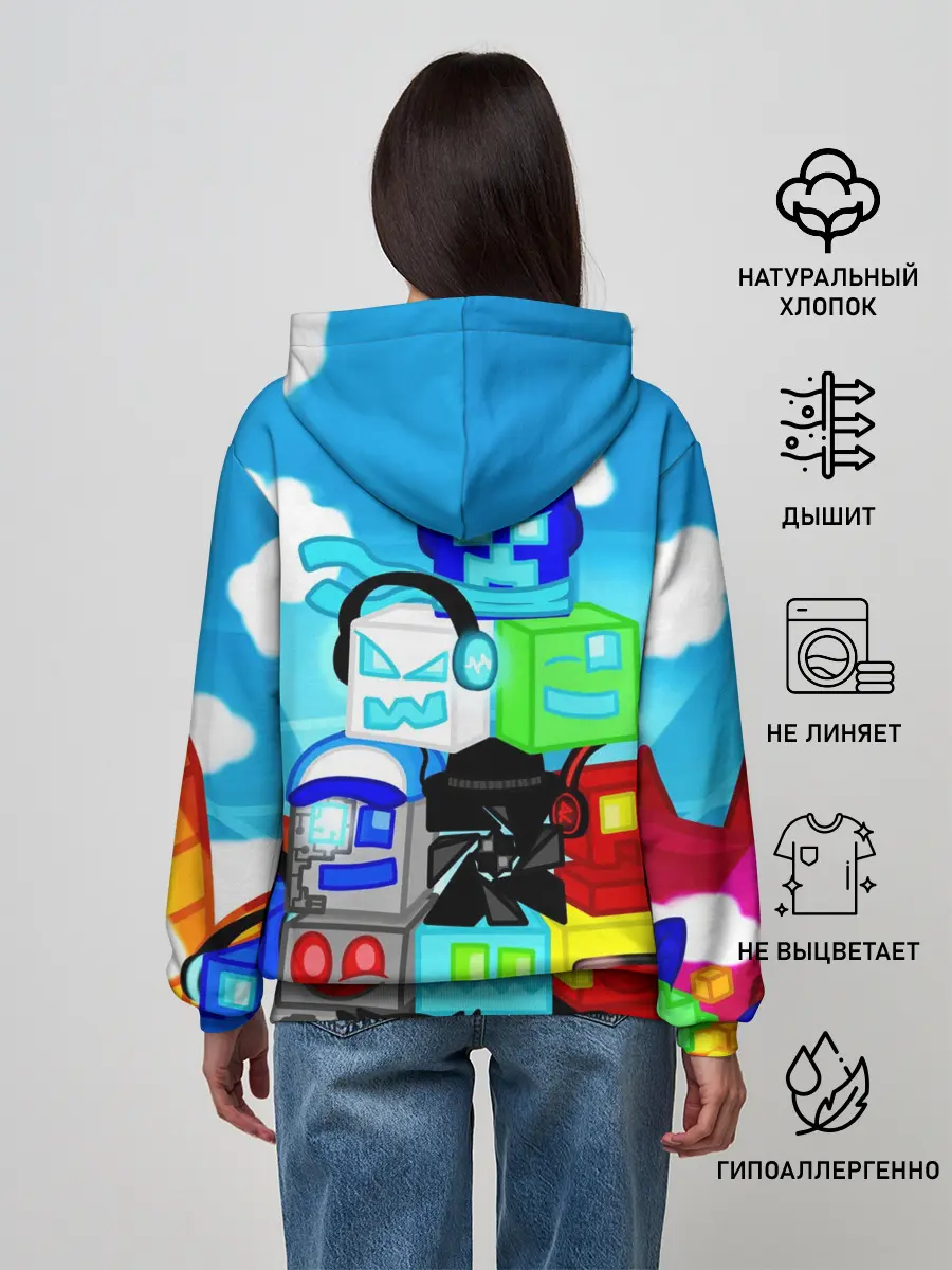 Женское худи / GEOMETRY DASH / ГЕОМЕТРИ ДАШ