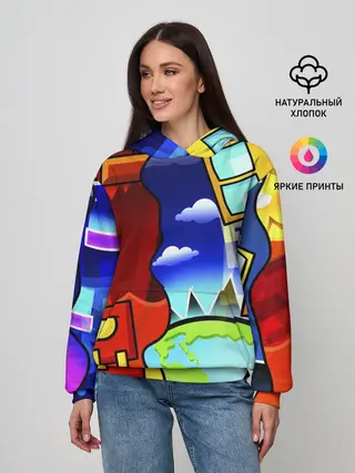 Женское худи / GEOMETRY DASH / ГЕОМЕТРИ ДАШ