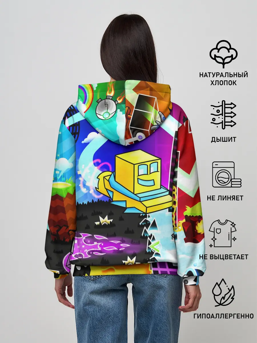 Женское худи / GEOMETRY DASH / ГЕОМЕТРИ ДАШ