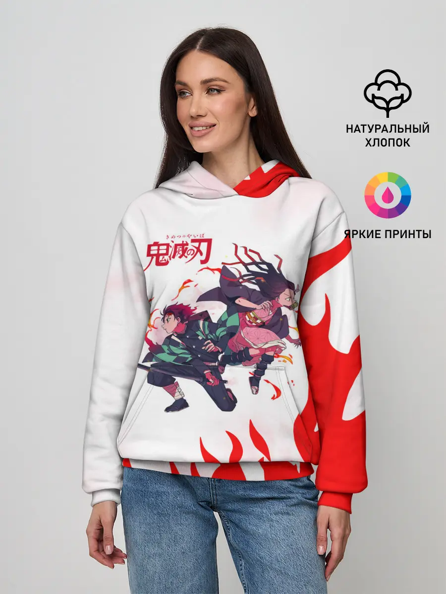 Женское худи / Танджиро и Незуко в огне