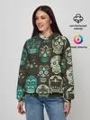 Женское худи / Черепа с узорами