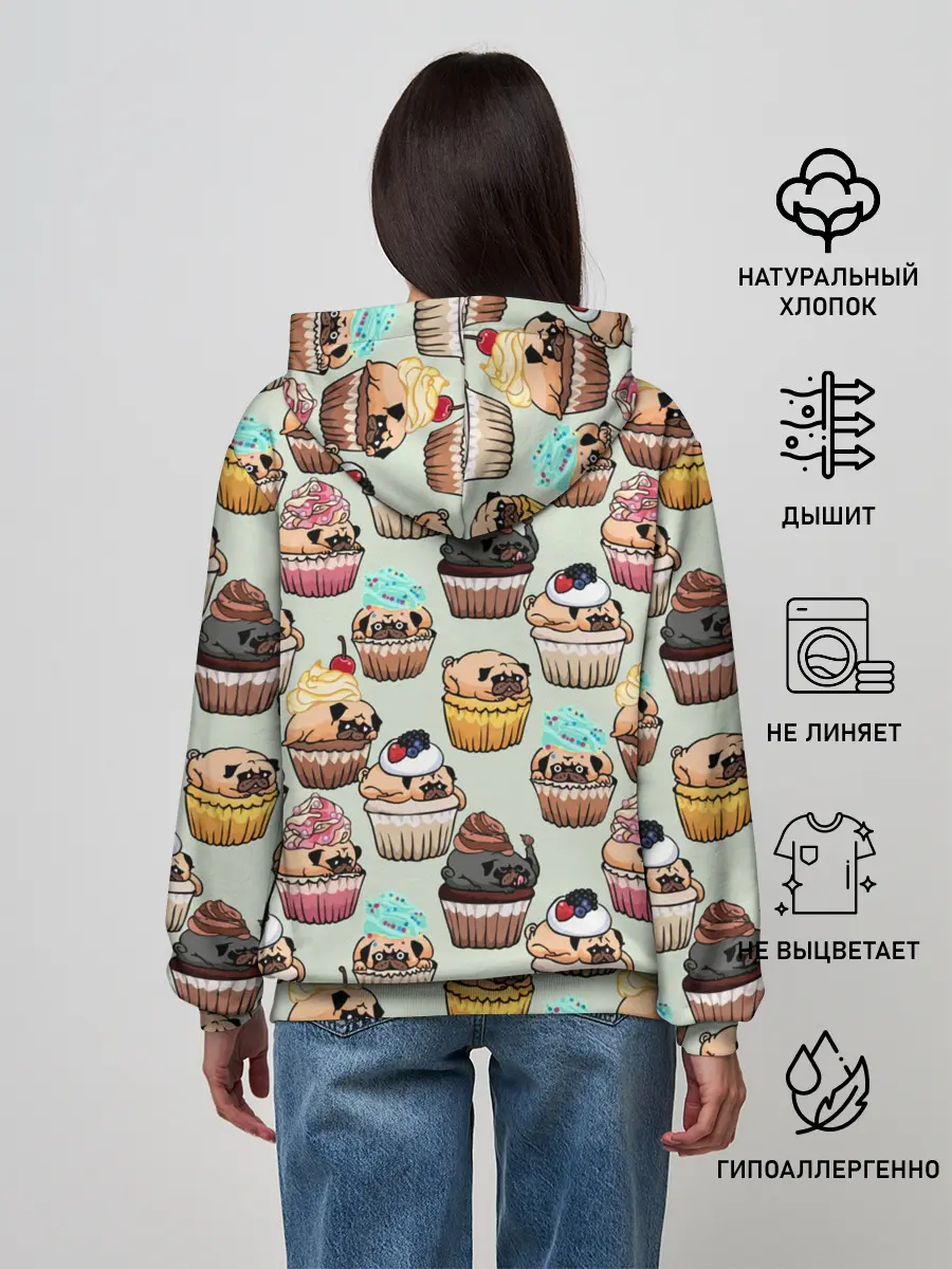 Женское худи / Мопсы - Кексики
