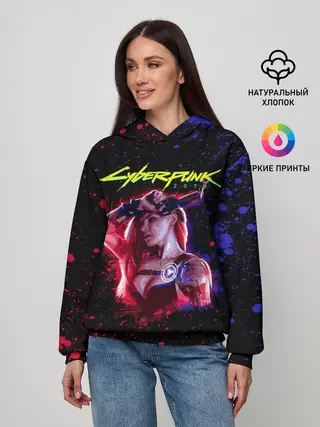 Женское худи / Cyberpunk 2077 девушка
