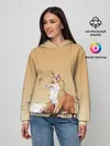 Женское худи / акварельная лиса задумчивости
