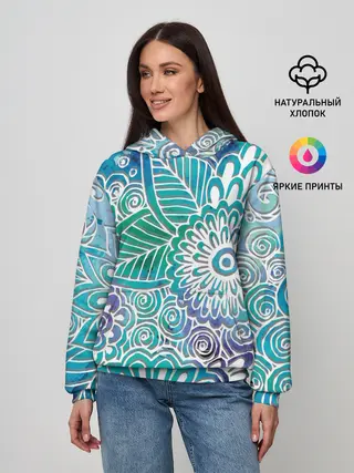 Женское худи / цветочный узор