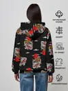 Женское худи / Японский стиль - тигры