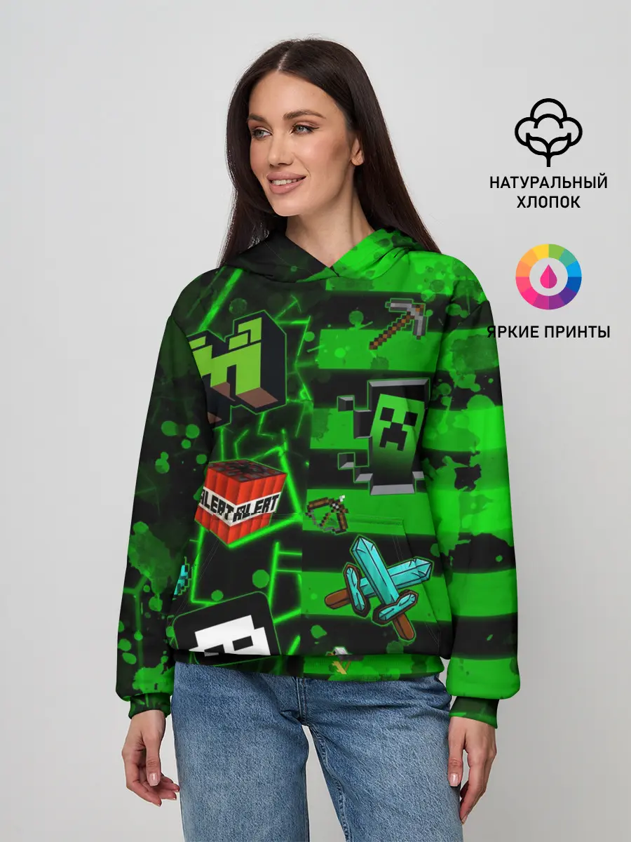 Женское худи / Minecraft / Майнкрафт