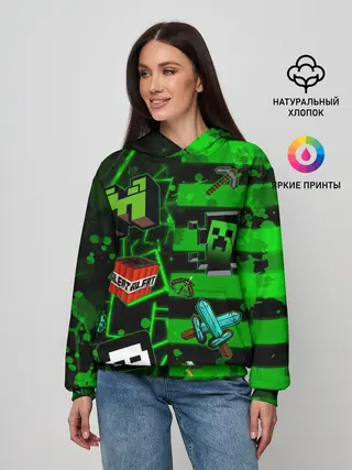 Женское худи / Minecraft / Майнкрафт