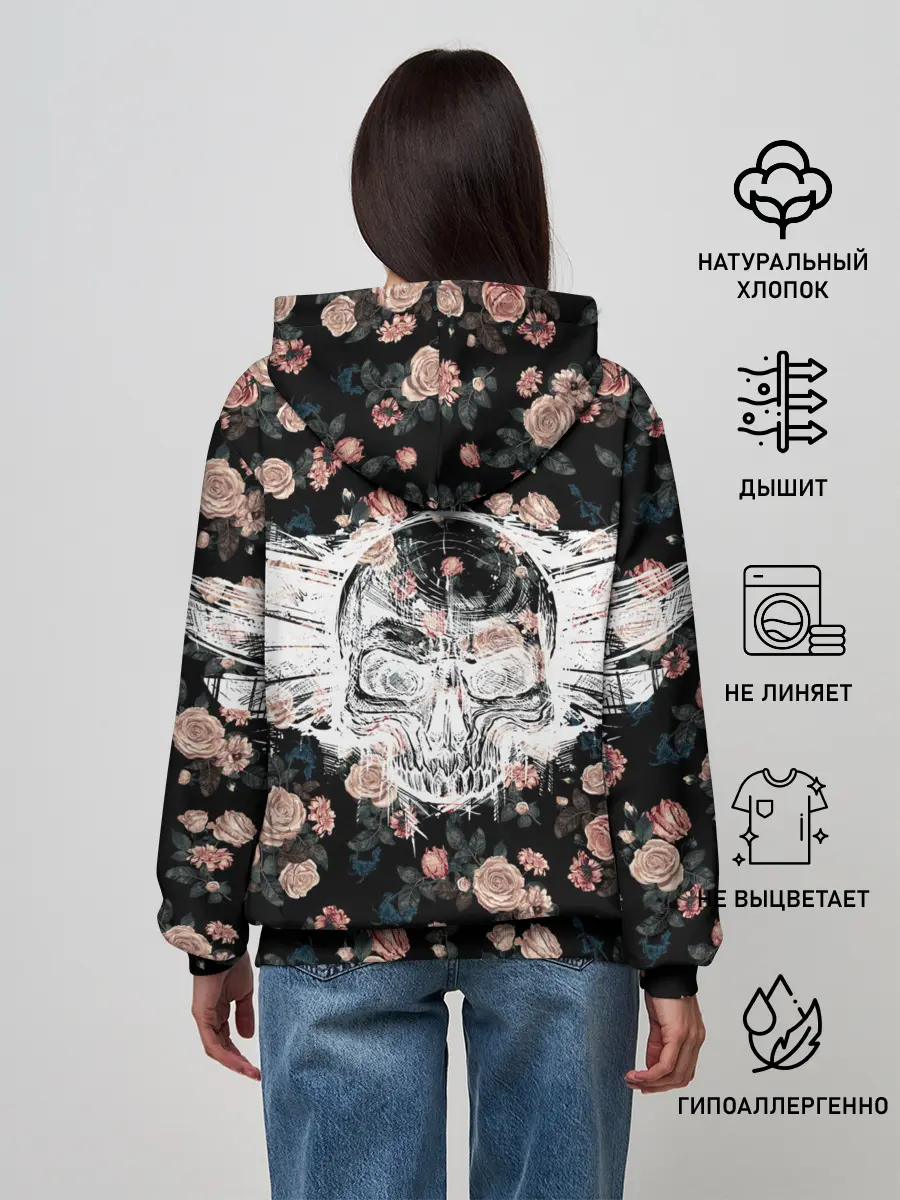 Женское худи / Death and roses