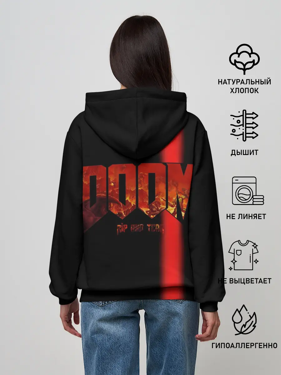 Женское худи / Doom | Rip and Tear