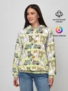 Женское худи / мультяшные котики на желтом мя