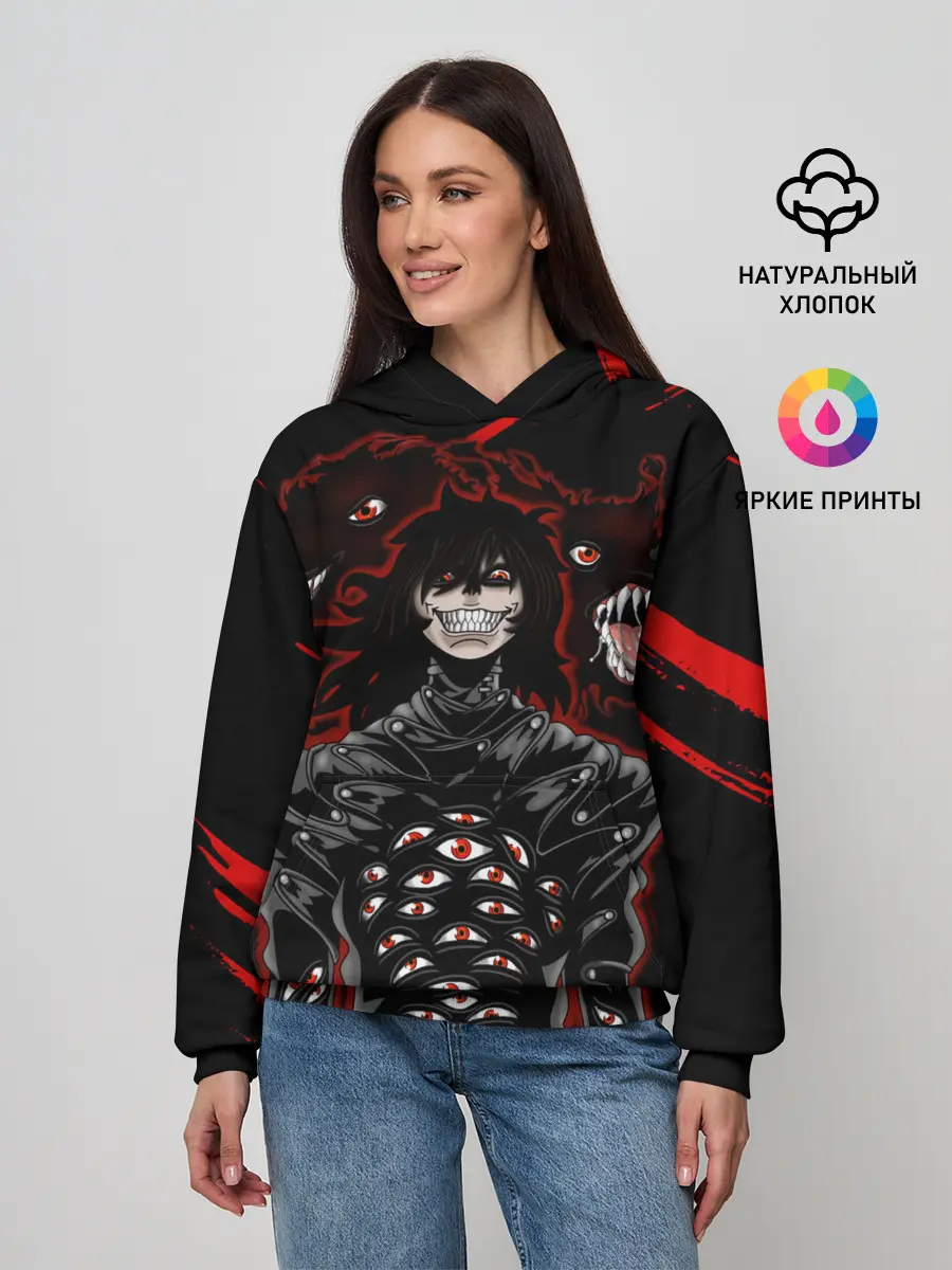 Женское худи / Юмико Такаги в черном Hellsing