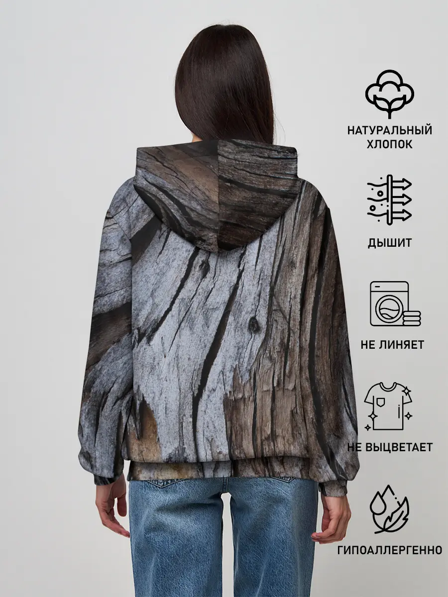 Женское худи / Древесная кора