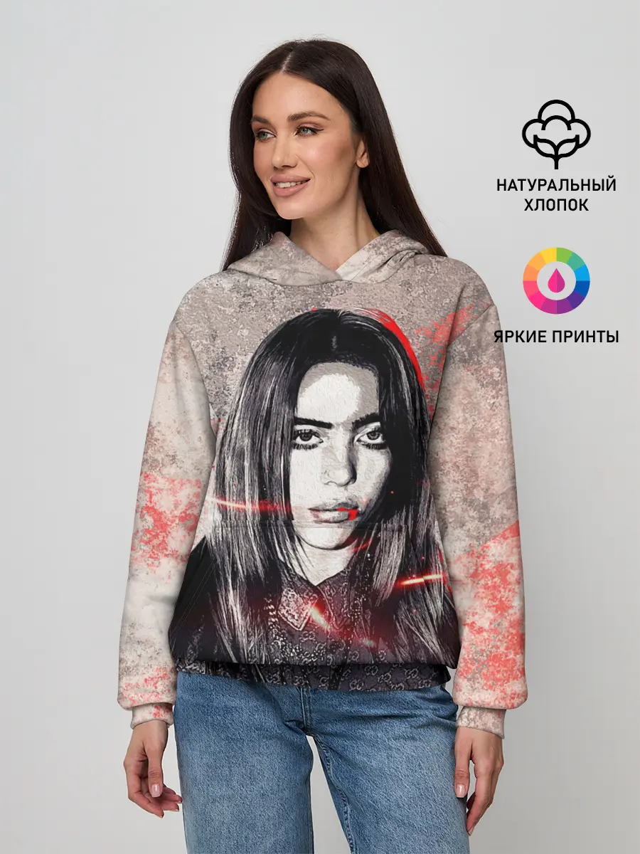 Женское худи / Билли Айлиш стиль гранж