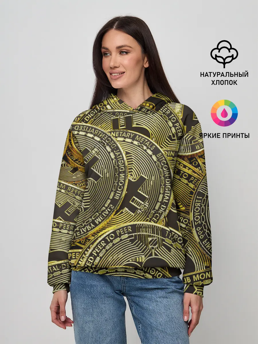 Женское худи / БИТКОИНЫ МОНЕТЫ