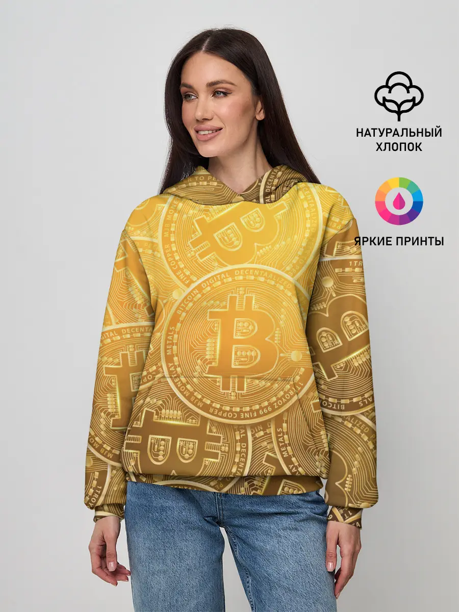 Женское худи / БИТКОИН МОНЕТЫ