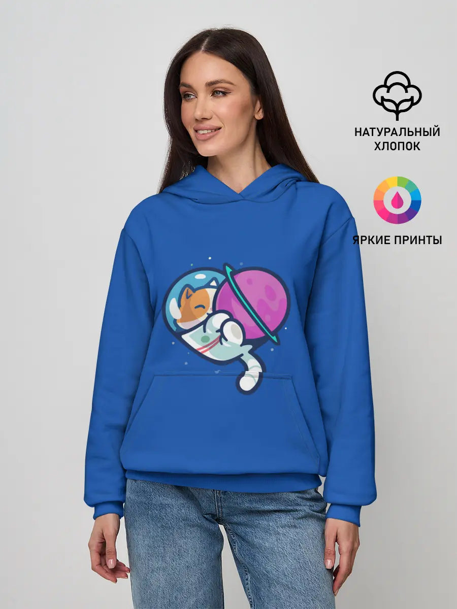 Женское худи / Кот космонавт