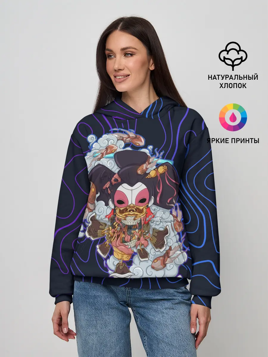 Женское худи / Призрак в доспехах | Cyberpunk