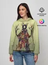 Женское худи / лесной волшебник акварель