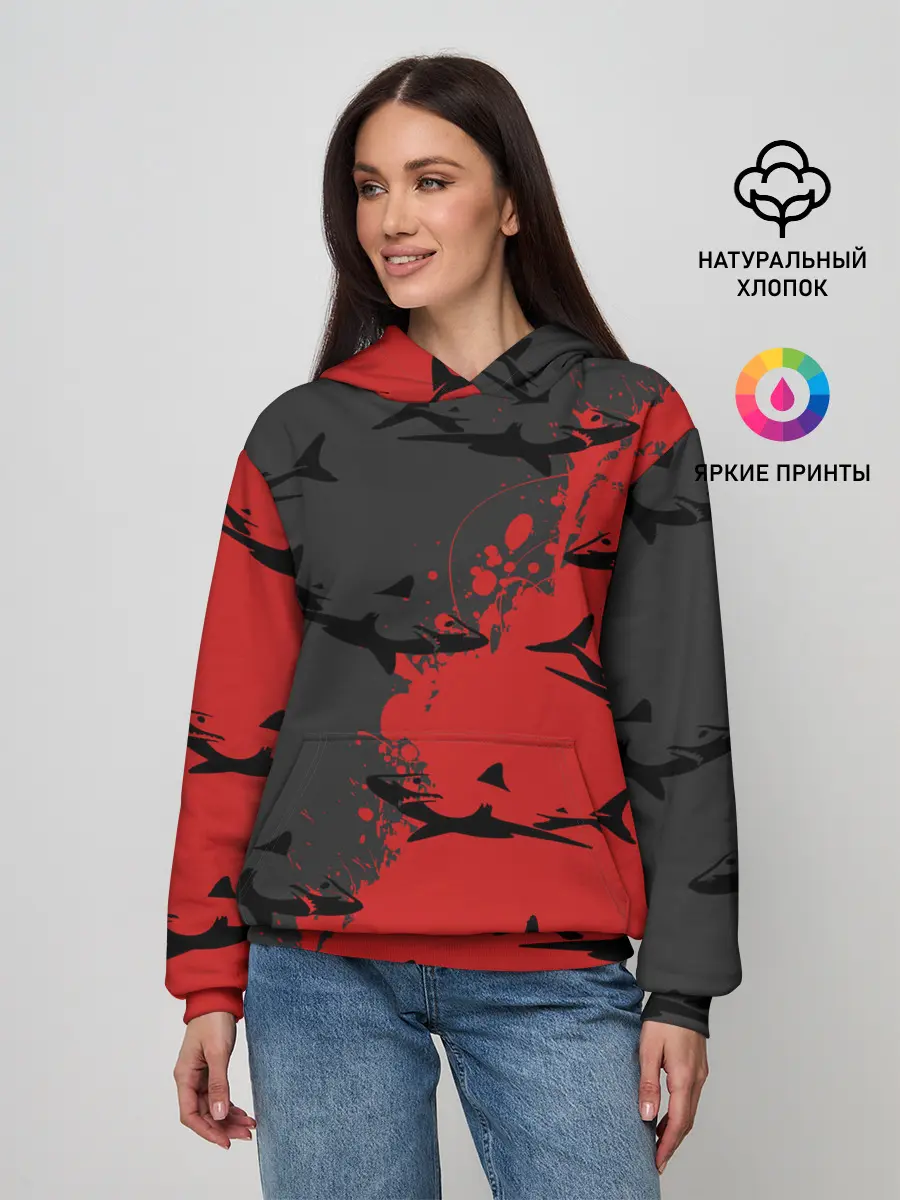 Женское худи / Акулы