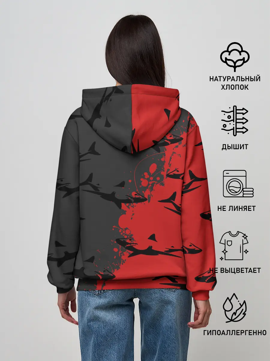 Женское худи / Акулы