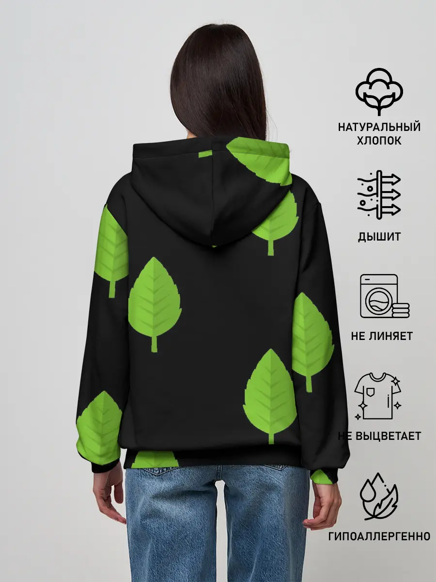 Женское худи / Птица и листочек