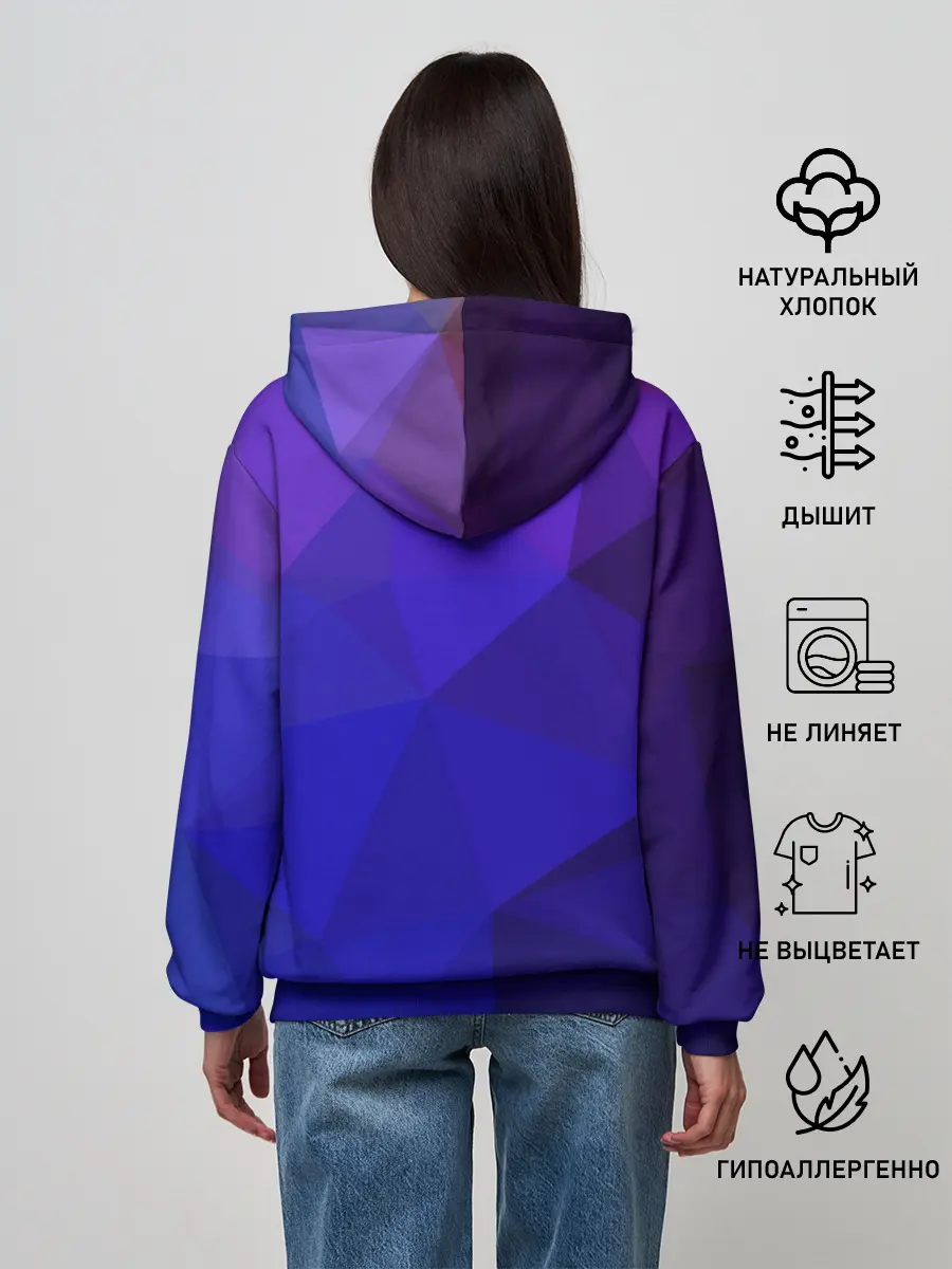 Женское худи / полигональный космонавт