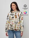 Женское худи / узор песики собачки гав