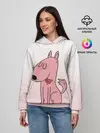 Женское худи / мультяшный мопс