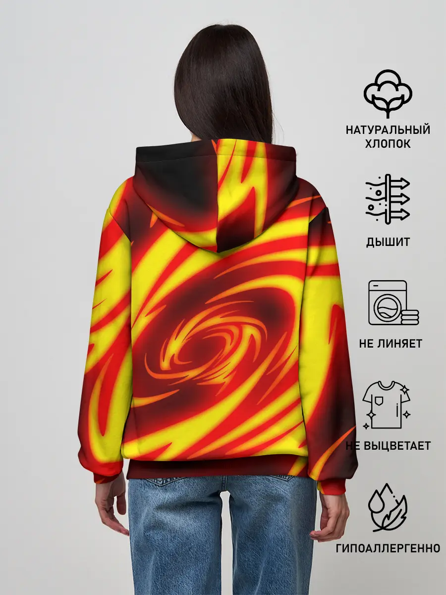 Женское худи / ОГНЕННЫЕ ВОЛНЫ | FIRE STRIPES