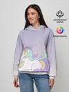 Женское худи / единорожек на фиолетовом