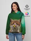 Женское худи / Лисенок нюхает цветок