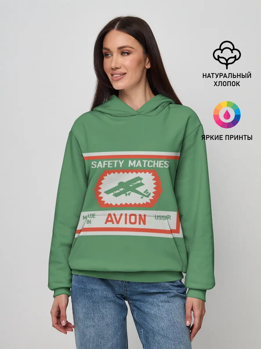 Женское худи / Спички green