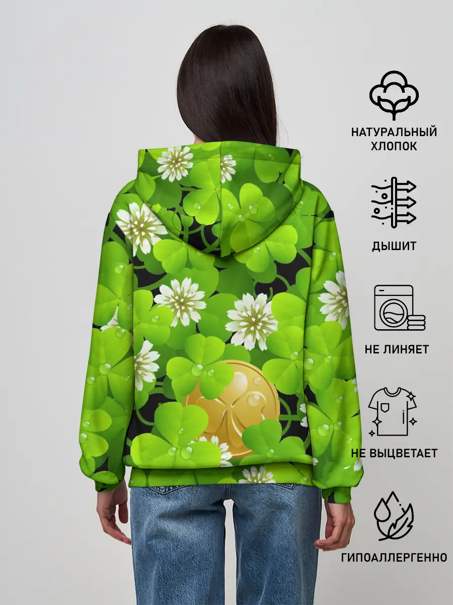 Женское худи / Ирландский Клевер и Монетка