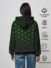 Женское худи / Зелёные соты 3D