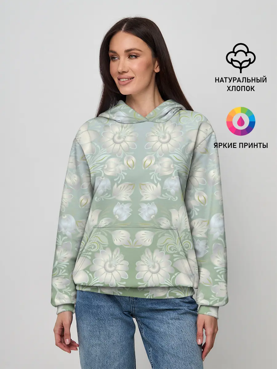 Женское худи / цветочный узор