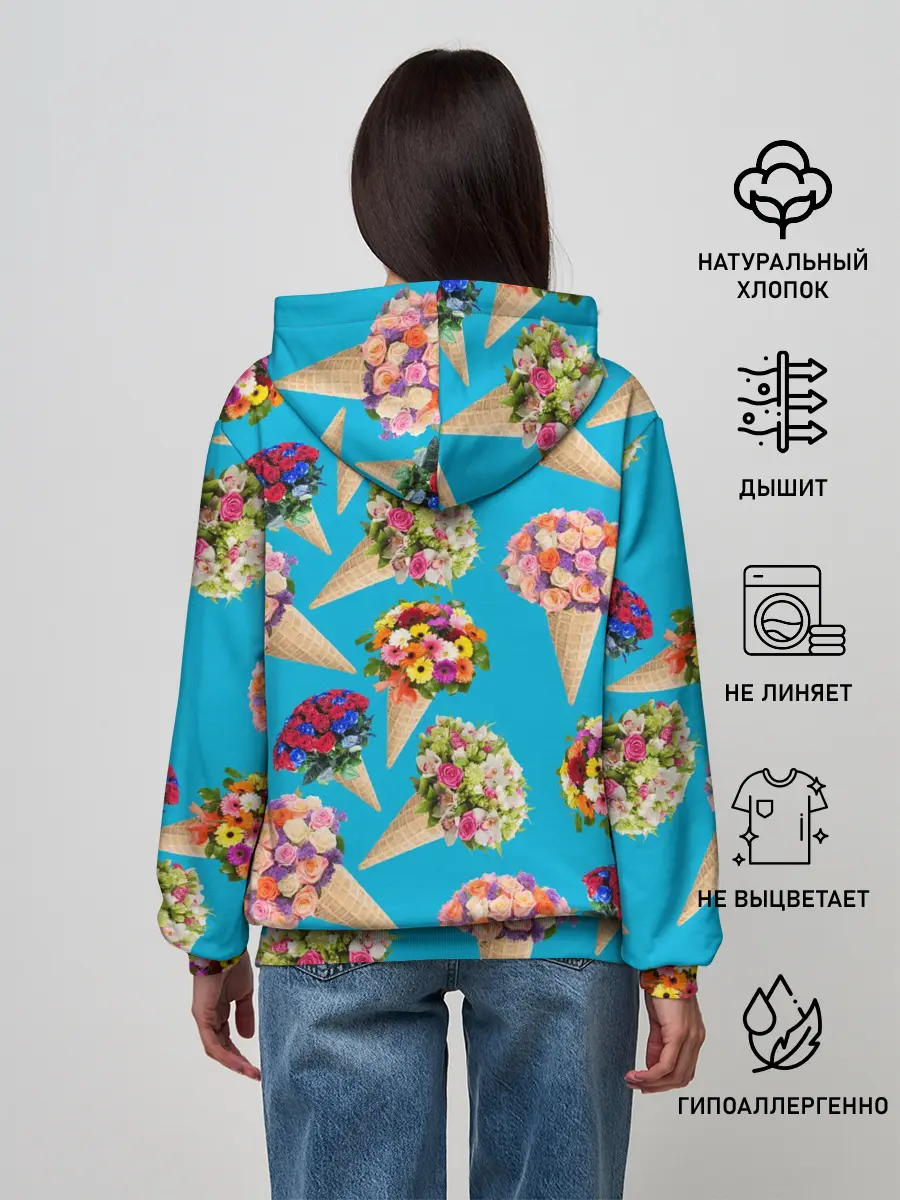 Женское худи / Рожок цветов