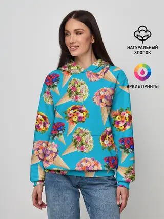 Женское худи / Рожок цветов
