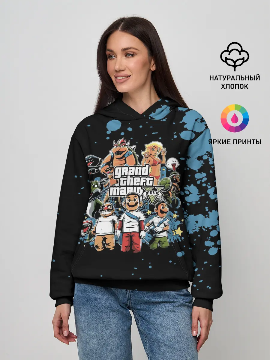 Женское худи / Grand Theft Mario V