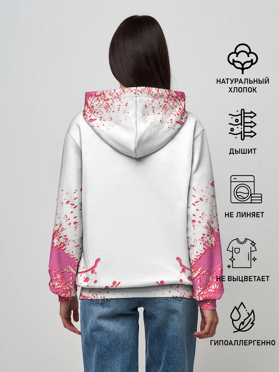 Женское худи / Лого джоджо розовые брызги