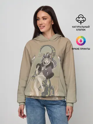 Женское худи / Девушка ящерица