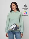 Женское худи / акварельные панды