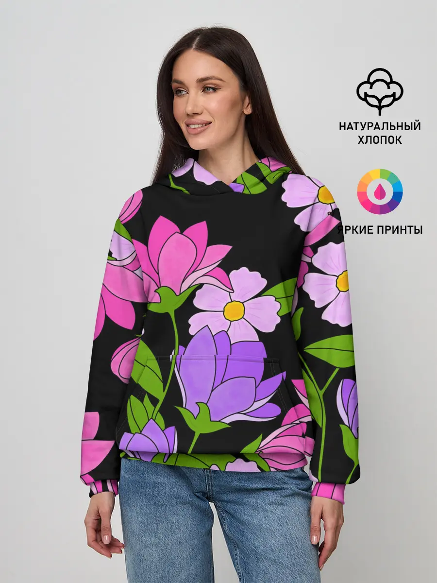 Женское худи / Ночные цветы