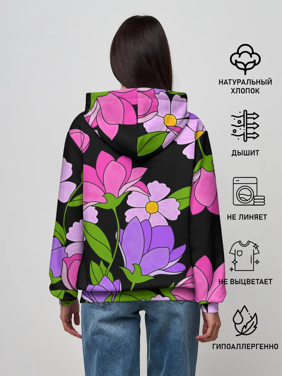 Женское худи / Ночные цветы