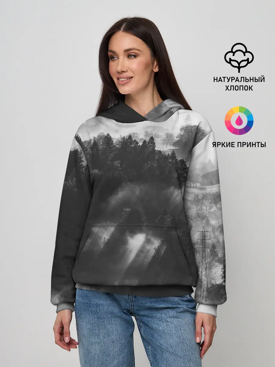 Женское худи / Туман в лесу