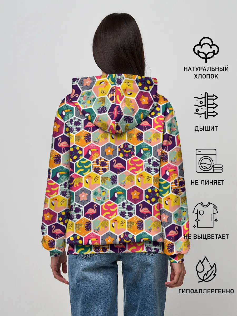 Женское худи / Тропический коллаж