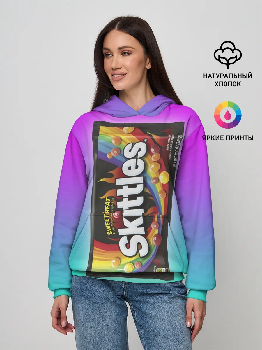 Женское худи / Skittles | Черный