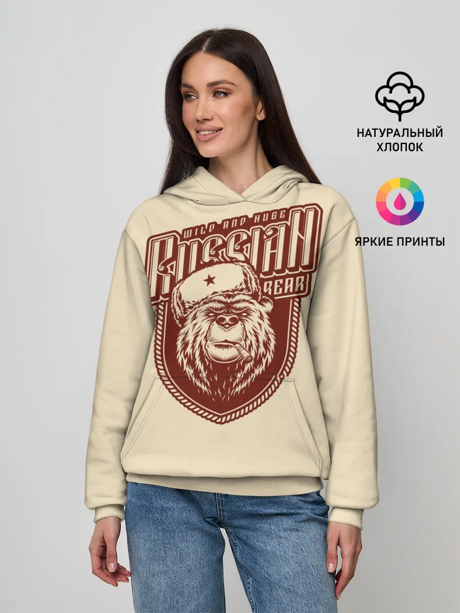 Женское худи / Русский медведь
