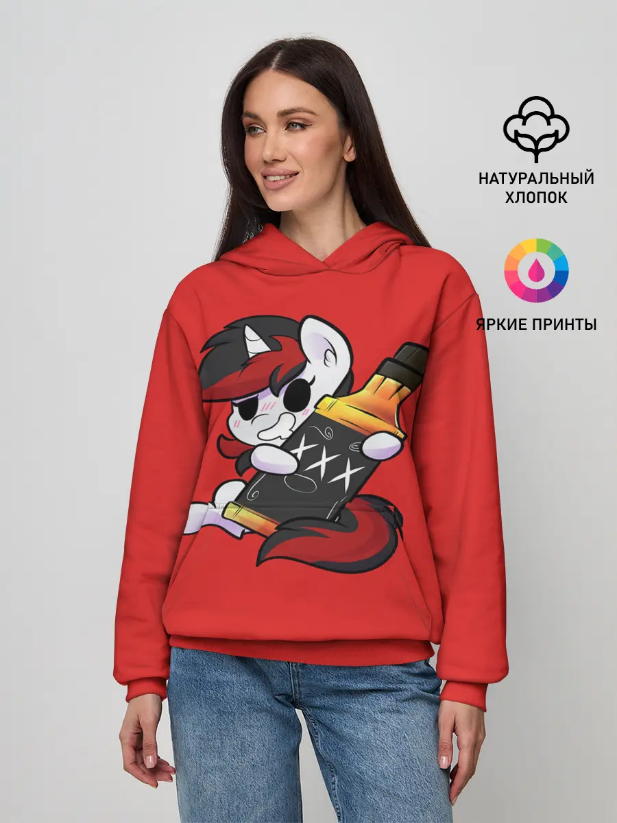 Женское худи / Единорог с бутылкой